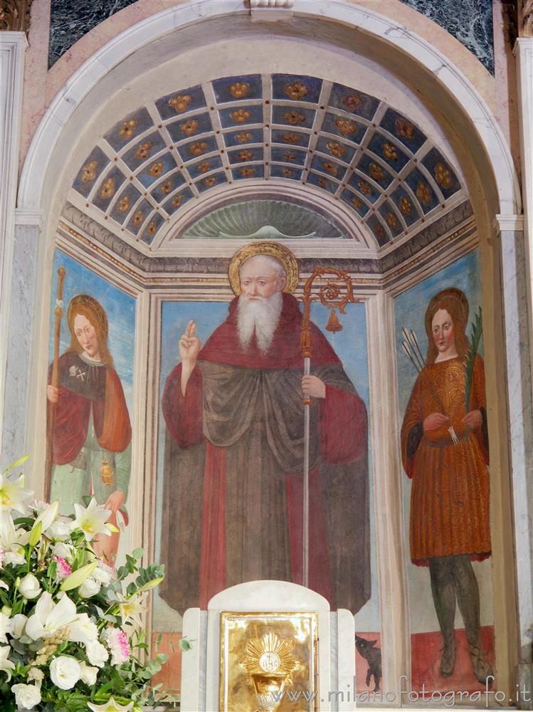 Trezzano sul Naviglio (Milan, Italy) - Fresco of St. Anthony Abbot in the Church of Sant'Ambrogio
